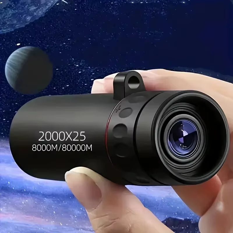 2000X25 HD Monocular Telescope: Mini Portable, for Outdoor Camping, Hunting & Birdwatching
