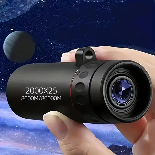 2000X25 HD Monocular Telescope: Mini Portable, for Outdoor Camping, Hunting & Birdwatching